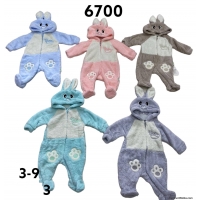 Kombinezony niemowlęce  6700  Roz  3-9  Mix kolor   